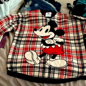 Plaid Mickey Sweater great condition XS